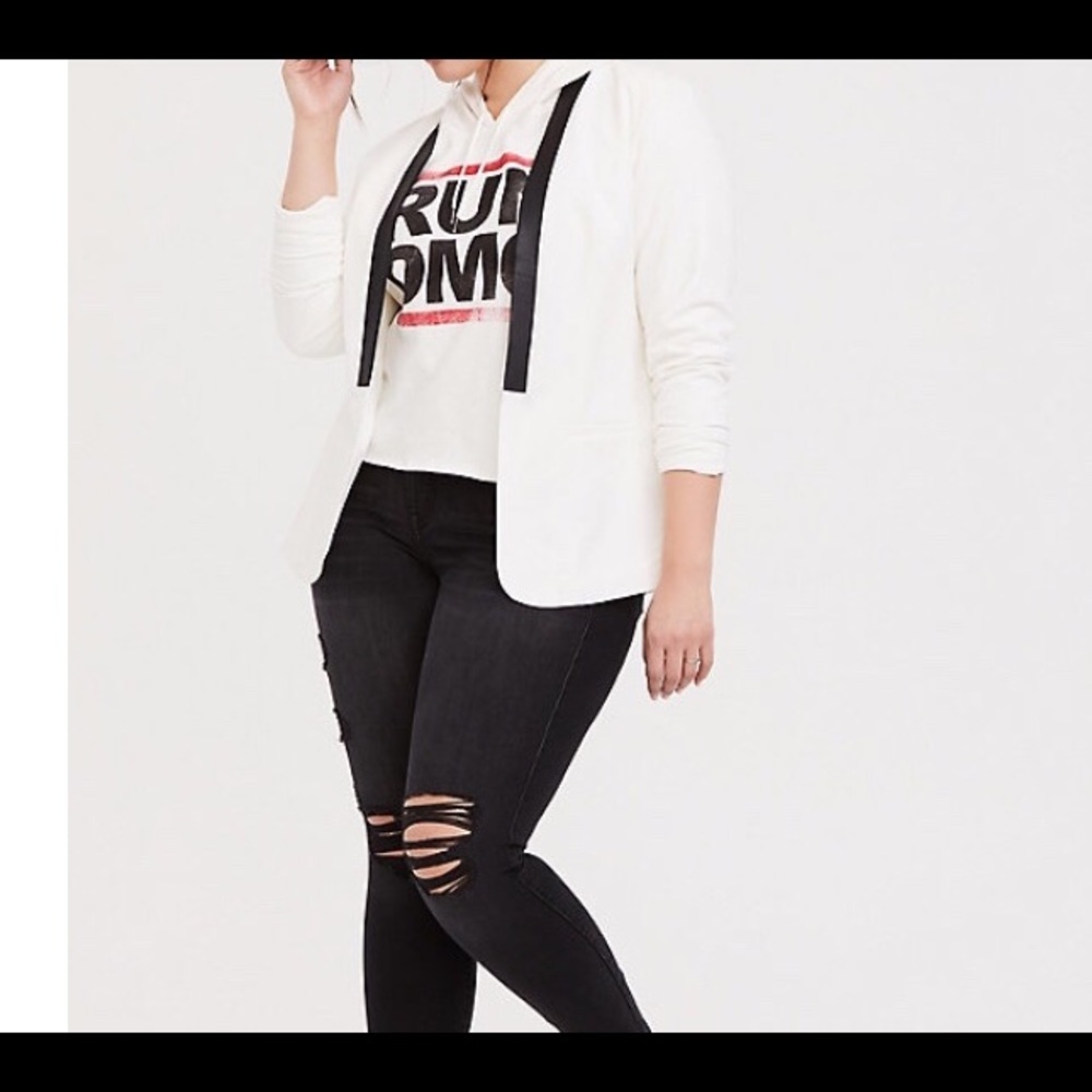 Plus Size Tuxedo Blazer w shoulder pads